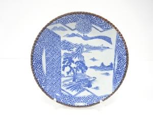 古伊万里　印判手　山水　九寸皿